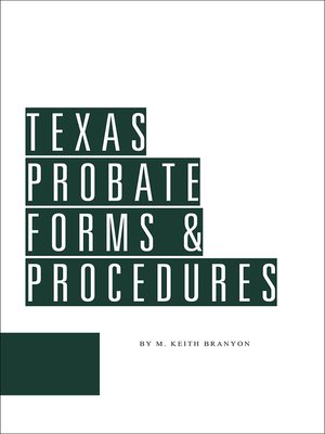 cover image of Texas Probate Forms & Procedures